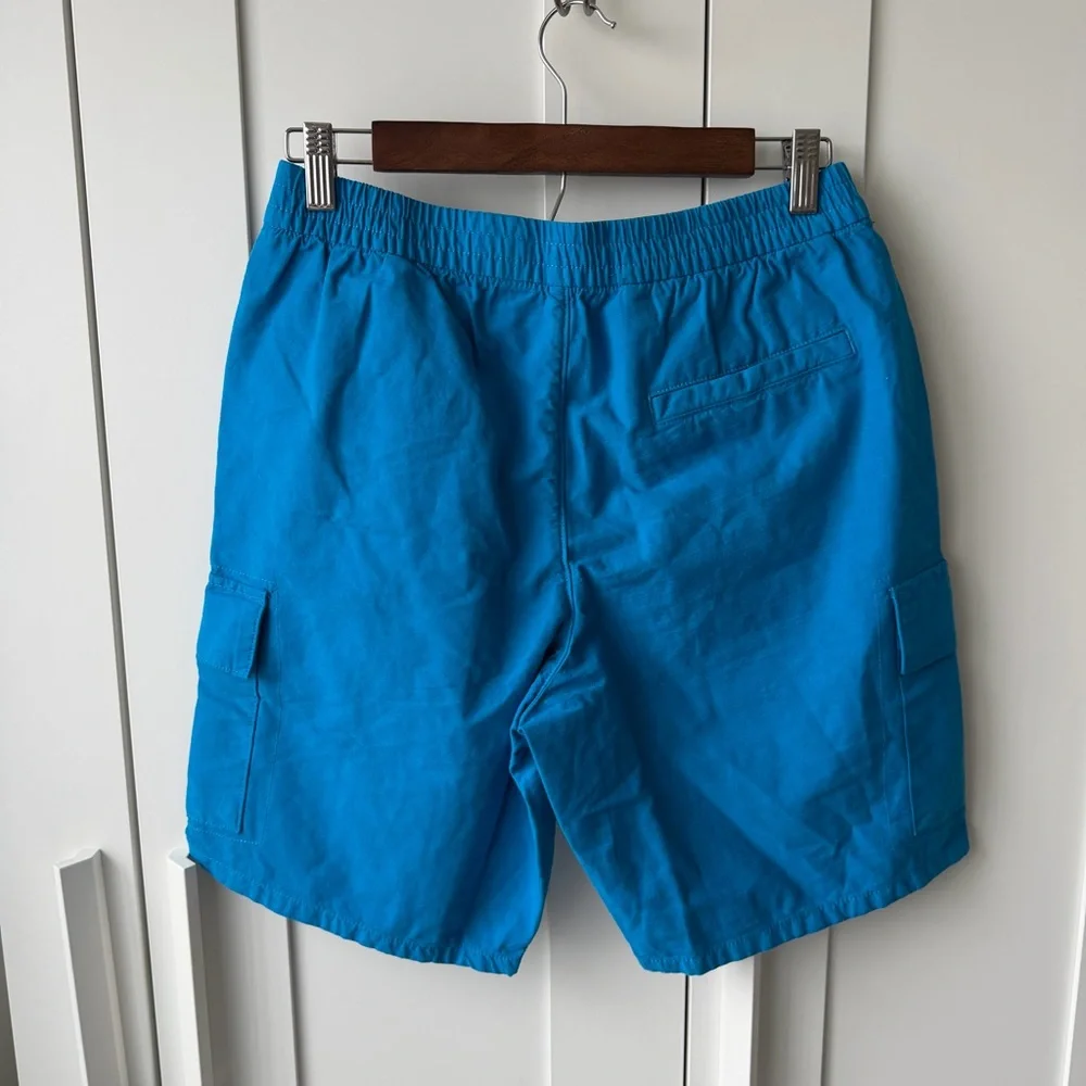 Everlane‎ The Organic Cotton Linen Blend Cargo Shorts Men's Teal Blue small NWT